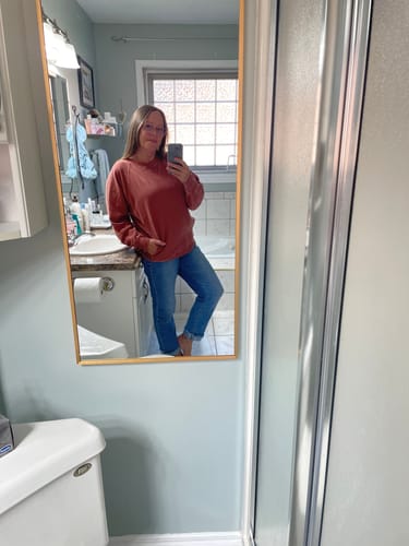 Customer photo review of Zen French Terry Sweatshirt (Rust)