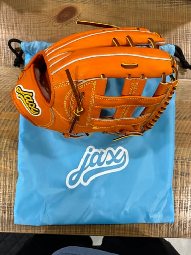 Customer photo review of Jax Fielding Glove | LJ-10S | Infield/Outfield | Orange Tan