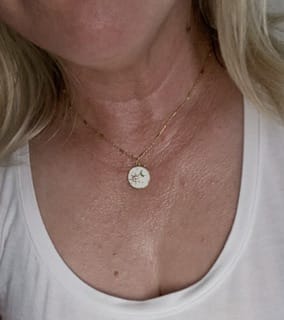 Customer photo review of Celestial Gold Necklace