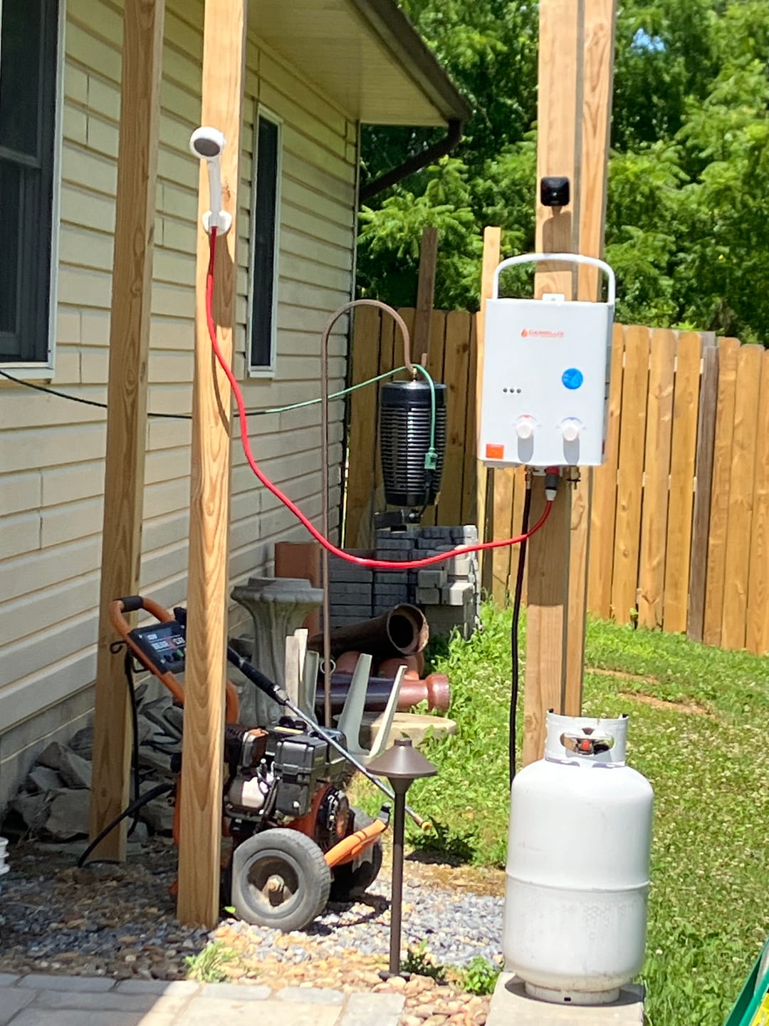 Customer photo review of Camplux 5L 1.32 GPM Outdoor Portable Propane Tankless Water Heater - White