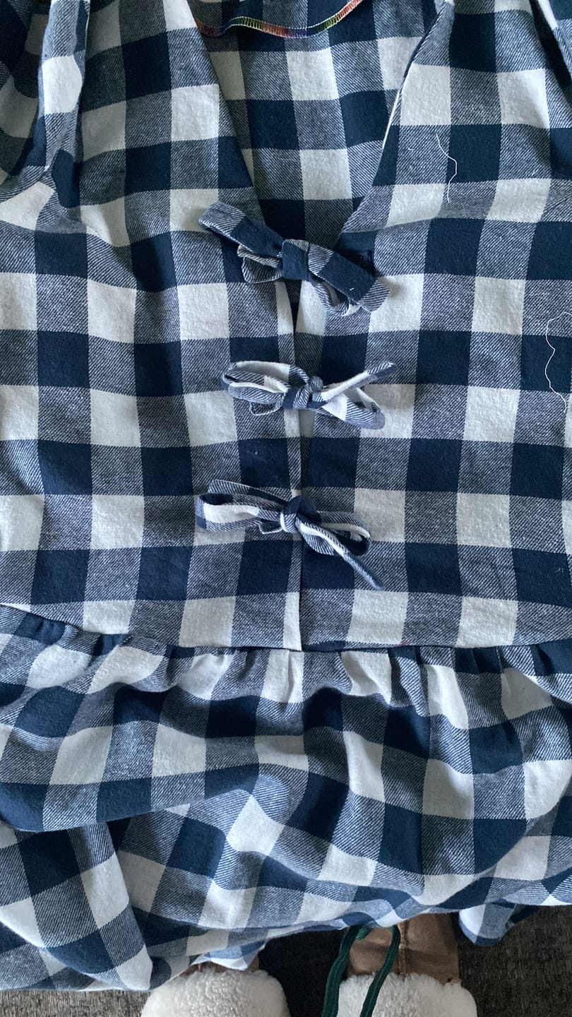 Customer photo review of Blue and Ivory Checkered Brushed Cotton Fabric
