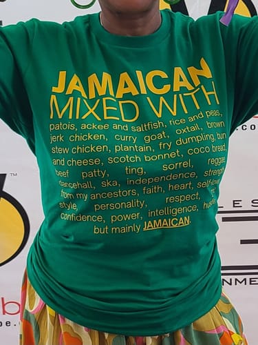 Customer photo review of Jamaican Mixed With "Patois" T-Shirt