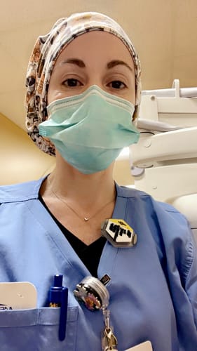 Customer photo review of Scrub Hat - Butterfly Floral