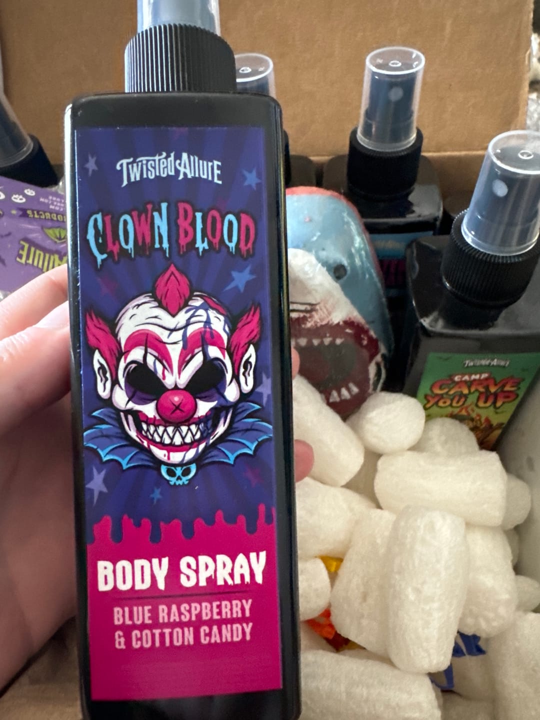 Customer photo review of Clown Blood Body Spray