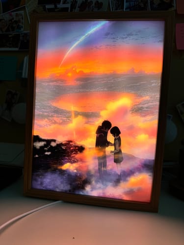 Customer photo review of Your Name LED Light Up Painting - Glowing Frame Anime Art YN5