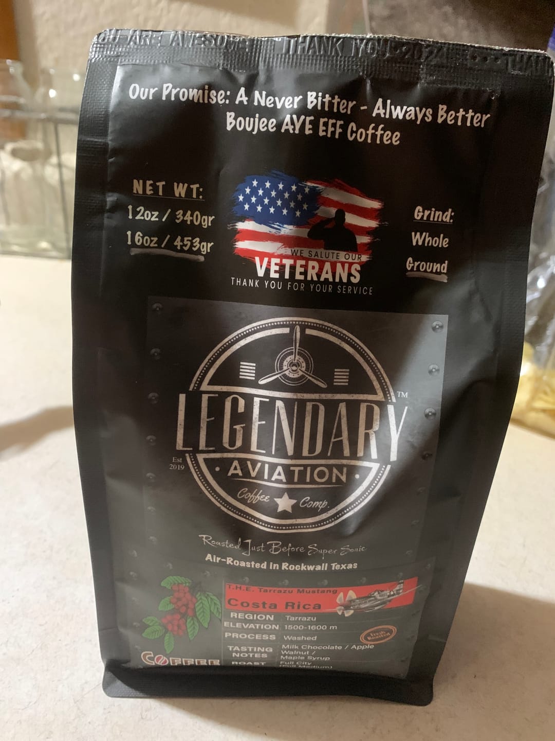 Customer photo review of T.H.E. Tarrazu Mustang Costa Rica Coffee - Full Bodied