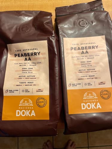 Customer photo review of Café Hacienda Doka Peaberry AA