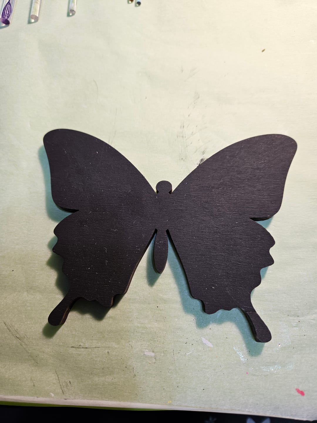 Customer photo review of Unfinished Wood Butterfly | Insect | Animal | Wildlife | Craft Cutout | up to 24" DIY