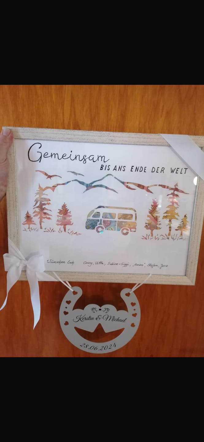 Customer photo review of Glückshufeisen aus edlem Stahl noble Design (personalisierbar) - ausgefallenes Hochzeitsgeschenk