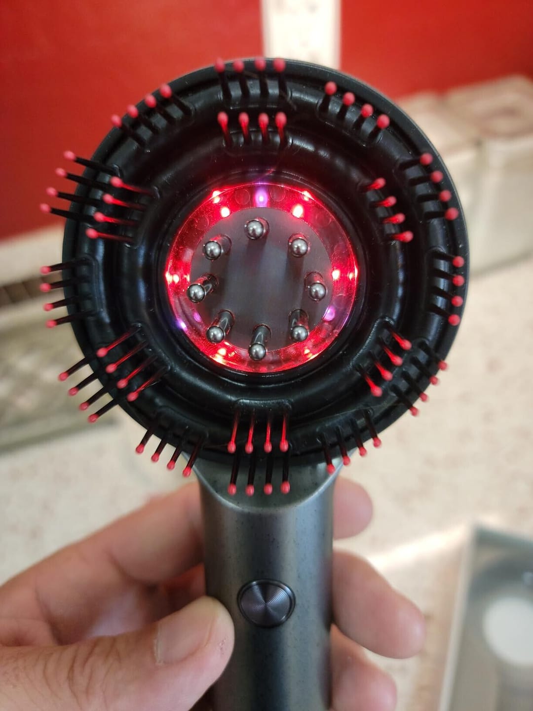 Customer photo review of RLB 3 in 1 red light Scalp Massager for Hair Growth & Repair with Oil