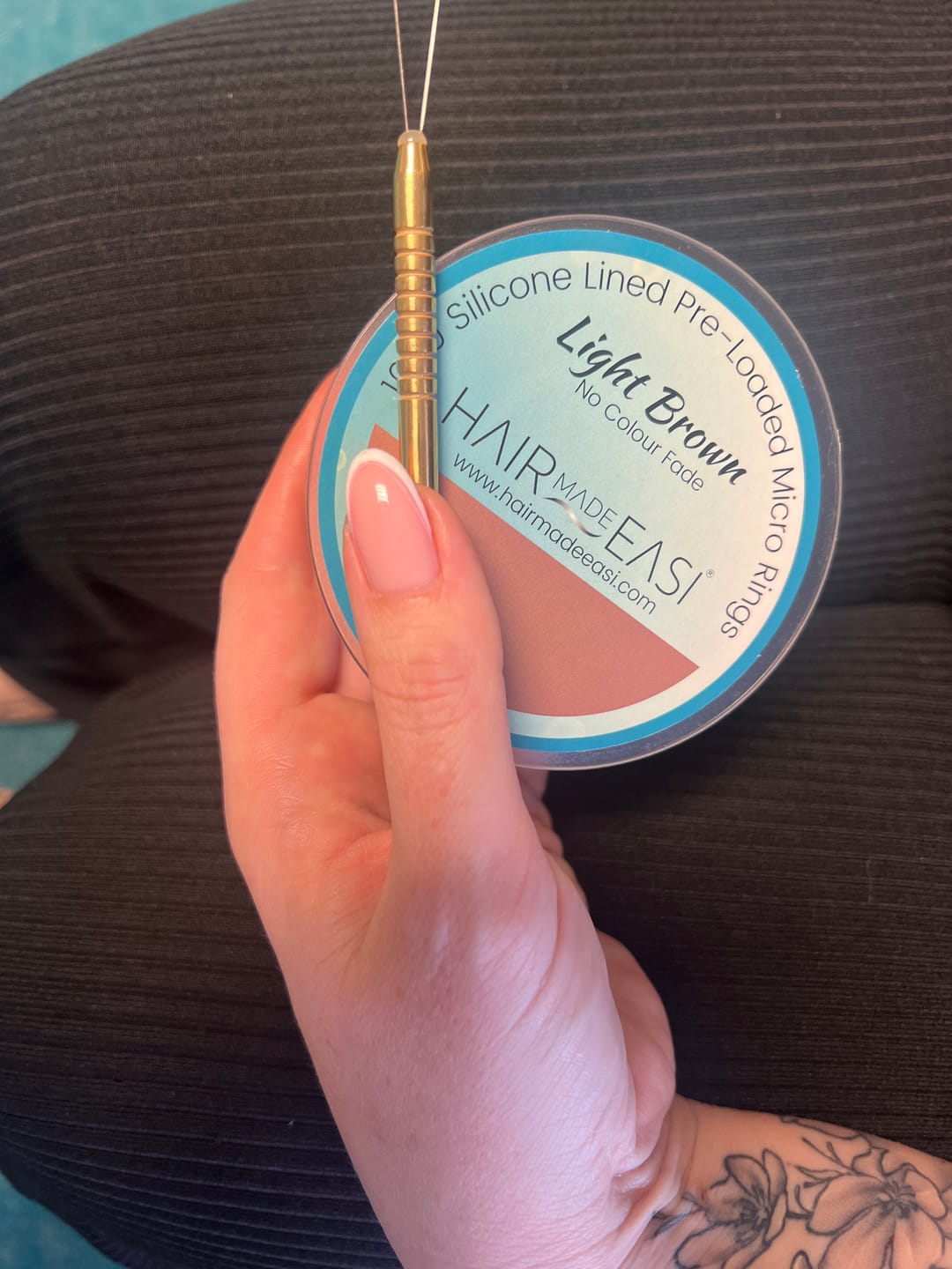 Customer photo review of Silicone Lined Pre-Loaded Micro Rings (1000)