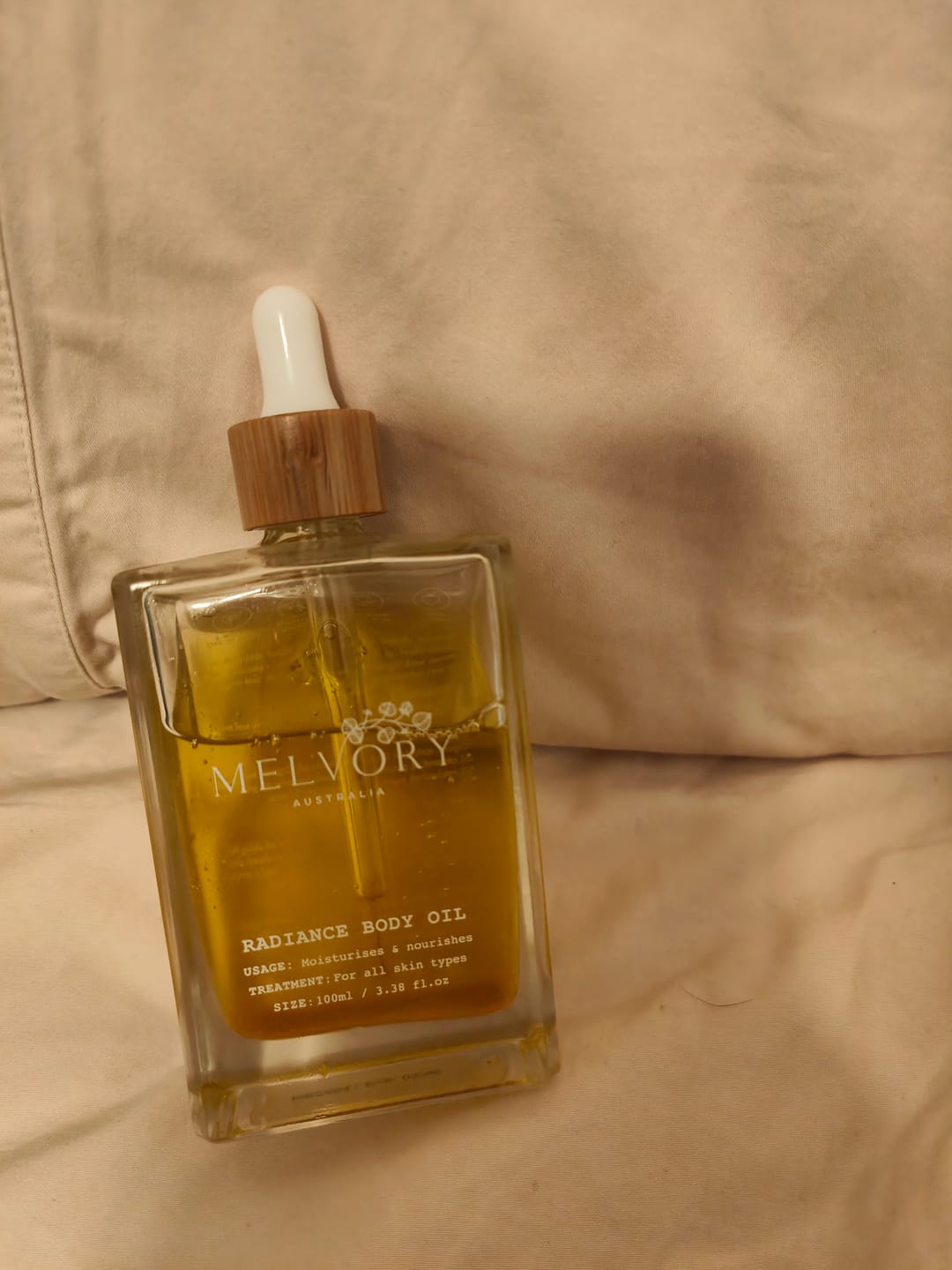 Customer photo review of Radiance Body Oil (Skin Firming)