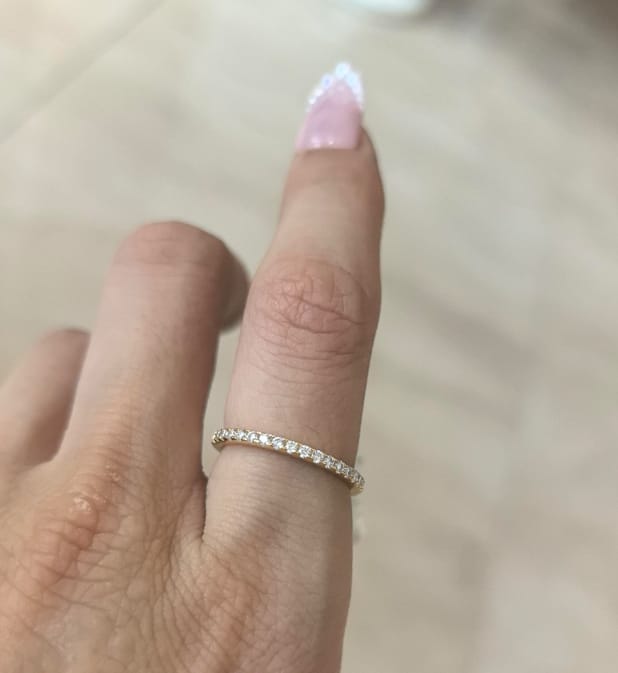 Customer photo review of Rodiffy Moissanite 0.5 Ct Round Cut Yellow Gold Anniversary Ring