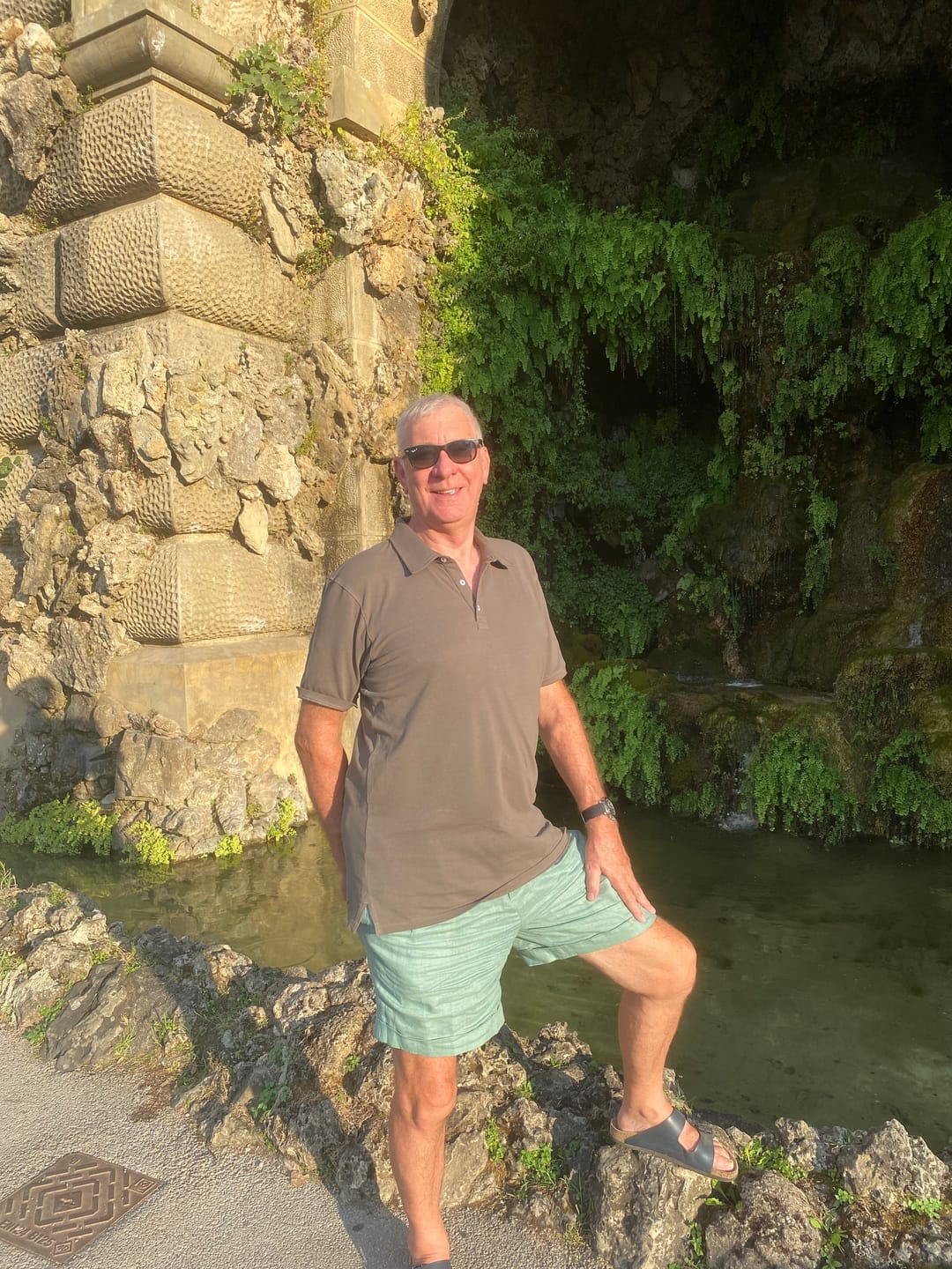Customer photo review of Organic Tall Slim Pique Polo Shirt (Dark Grey)