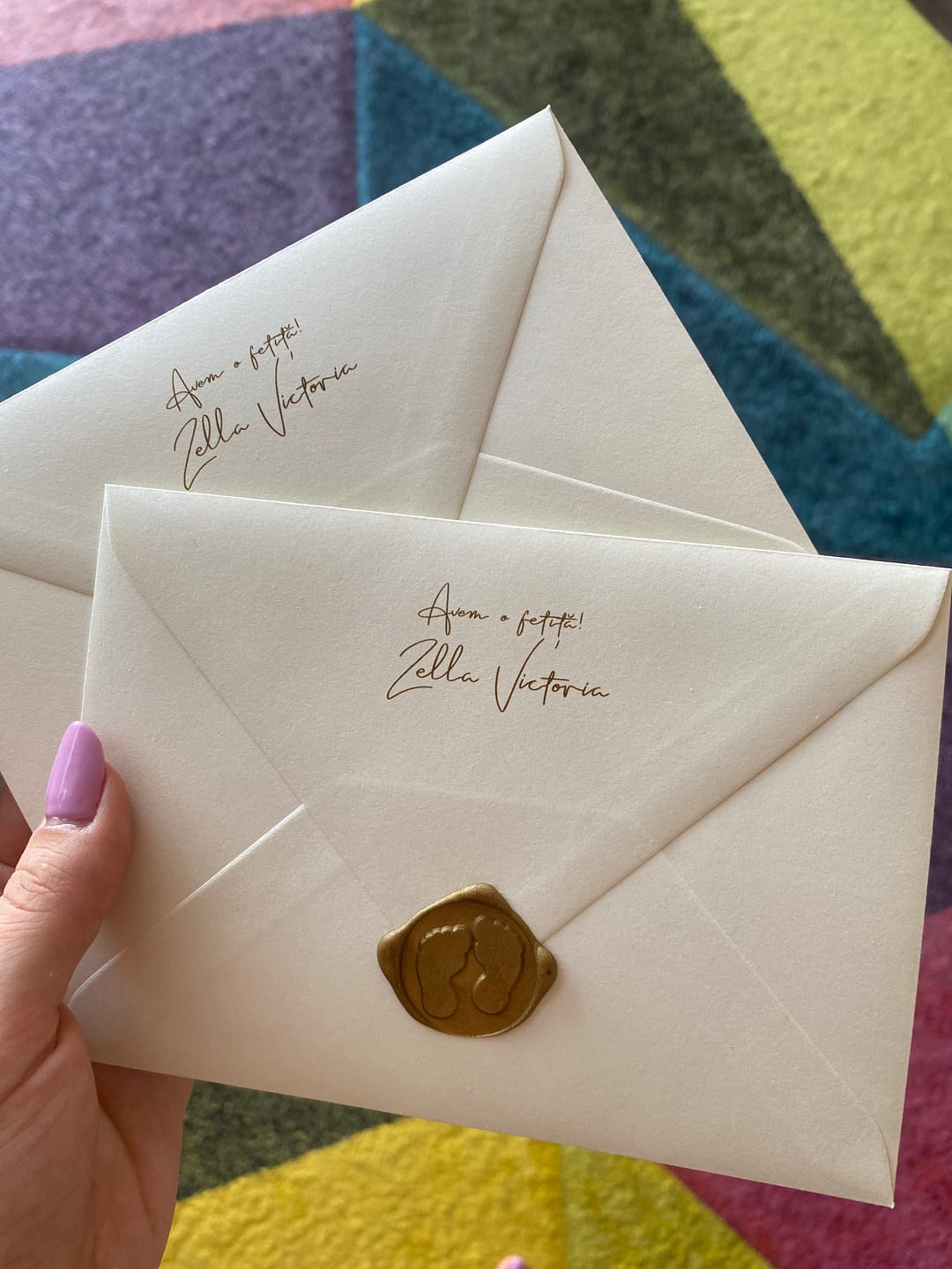Customer photo review of Classical apes, invitație botez,fetiță/băiețel, handmade