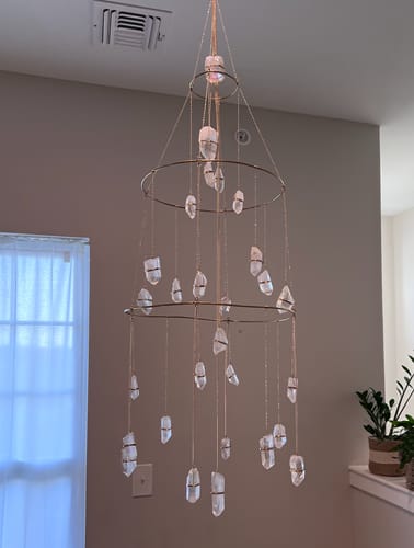 Customer photo review of Aura Quartz Healing Crystal Chandelier