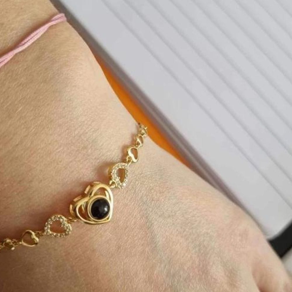 Customer photo review of Hearts Photo Bracelet