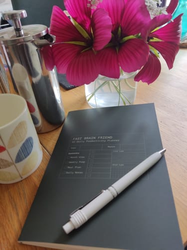 Customer photo review of Fast Brain Daily Productivity Planners - Complete Set