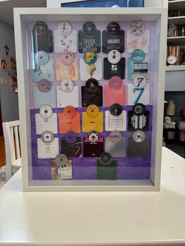 Customer photo review of (PREORDER) BTS Solo CD Enamel Pins Collection