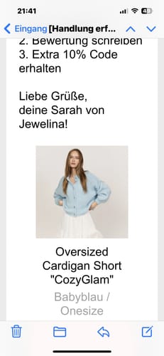 Customer photo review of Oversized Cardigan Short "CozyGlam"