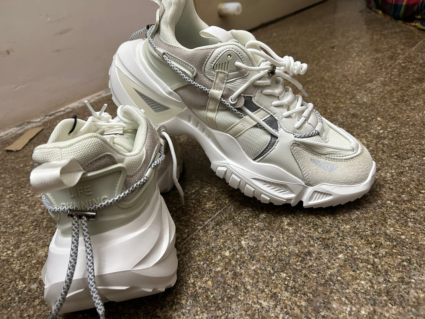 Customer photo review of Rocket Boost Grey High Heel Funky Designer Low Top Sneakers
