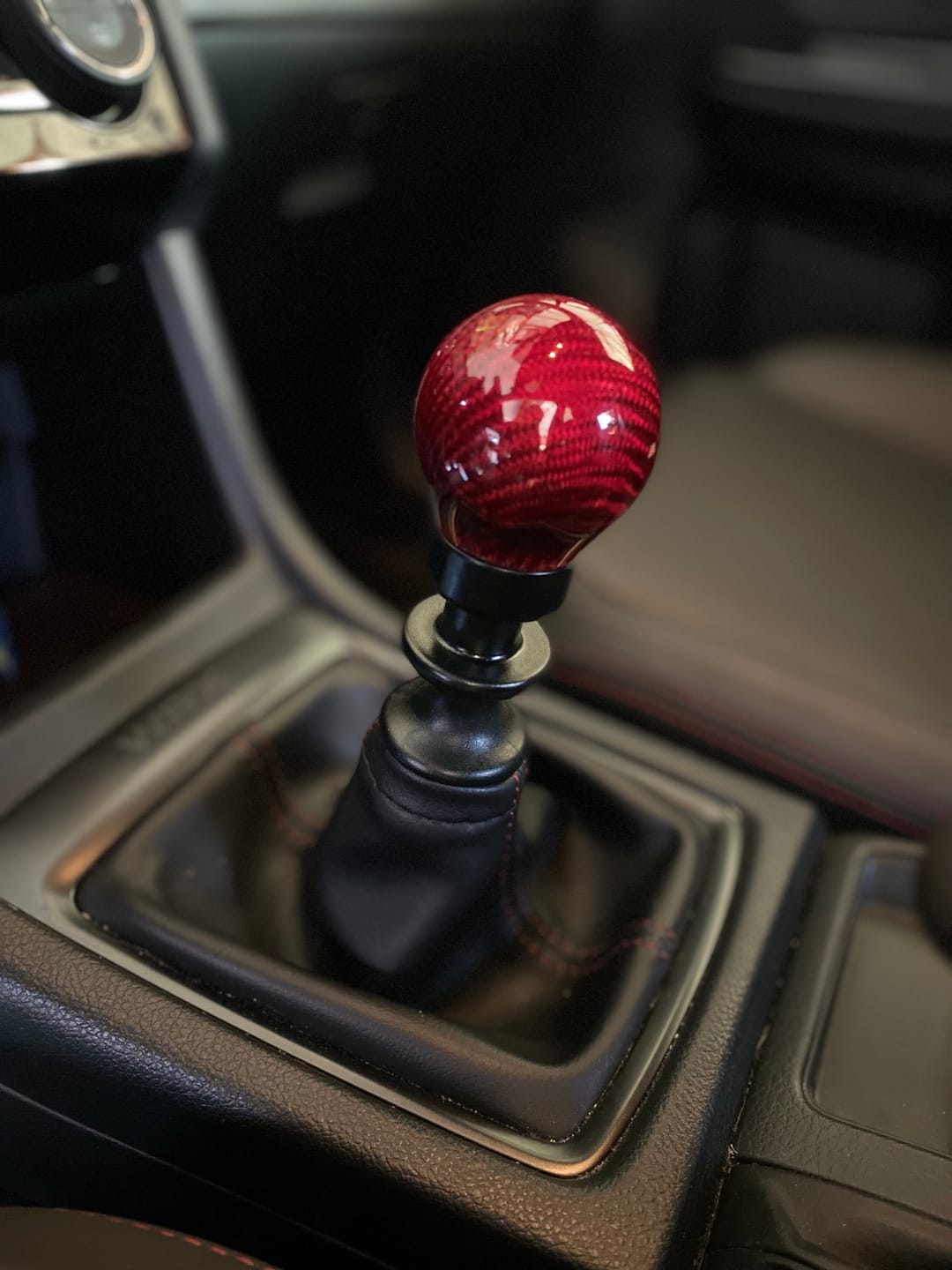 Customer photo review of Weighted Red Carbon Fiber Shift Knobs