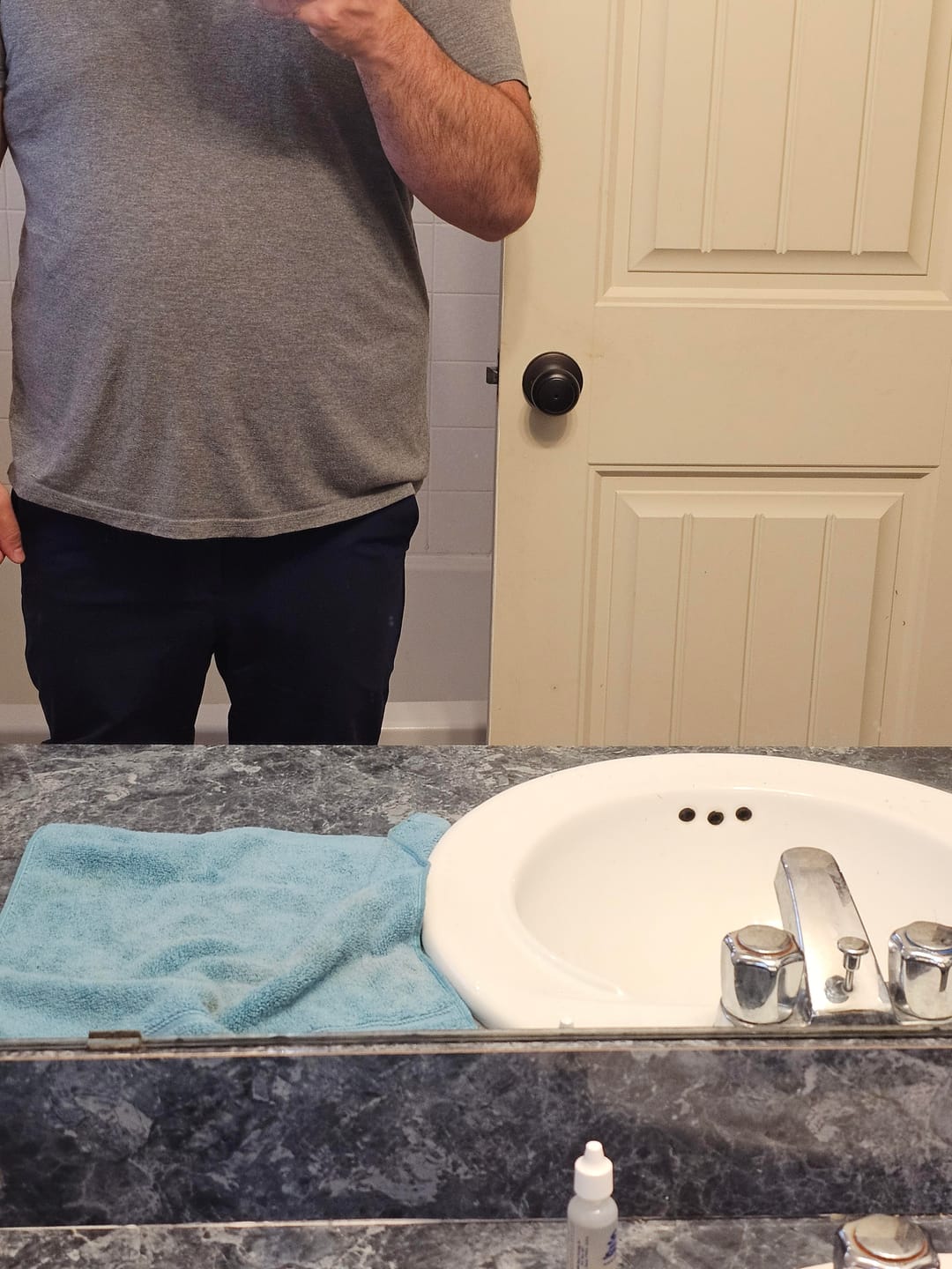 Customer photo review of Prodigy Tapered Navy Blue Dress Pants
