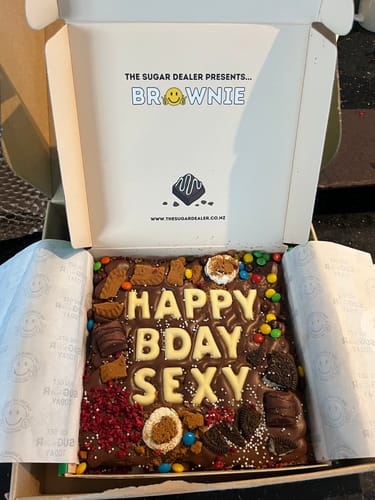 Customer photo review of Custom message loaded brownie