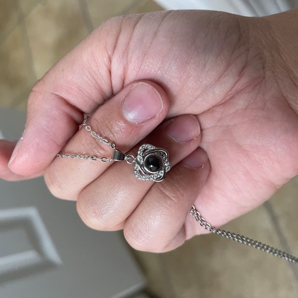 Customer photo review of Double Heart Photo Necklace