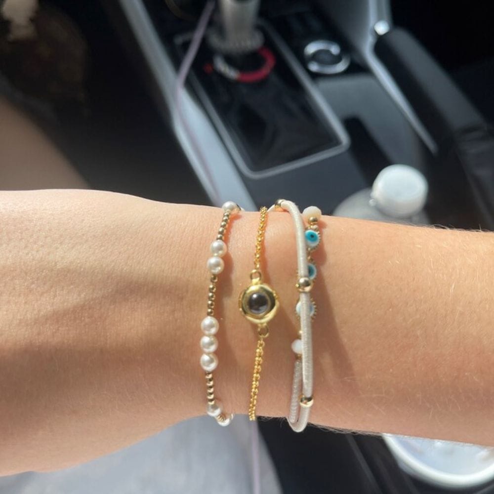 Customer photo review of Bubble Photo Bracelet