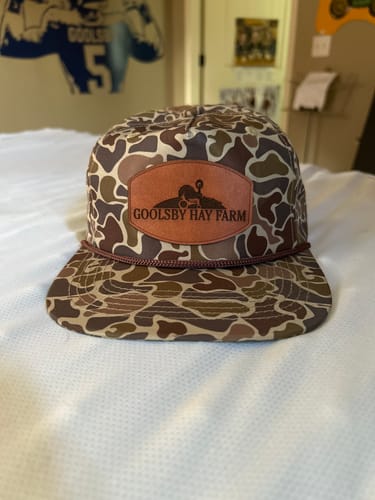 Customer photo review of Custom Leather Patch Rope Hat