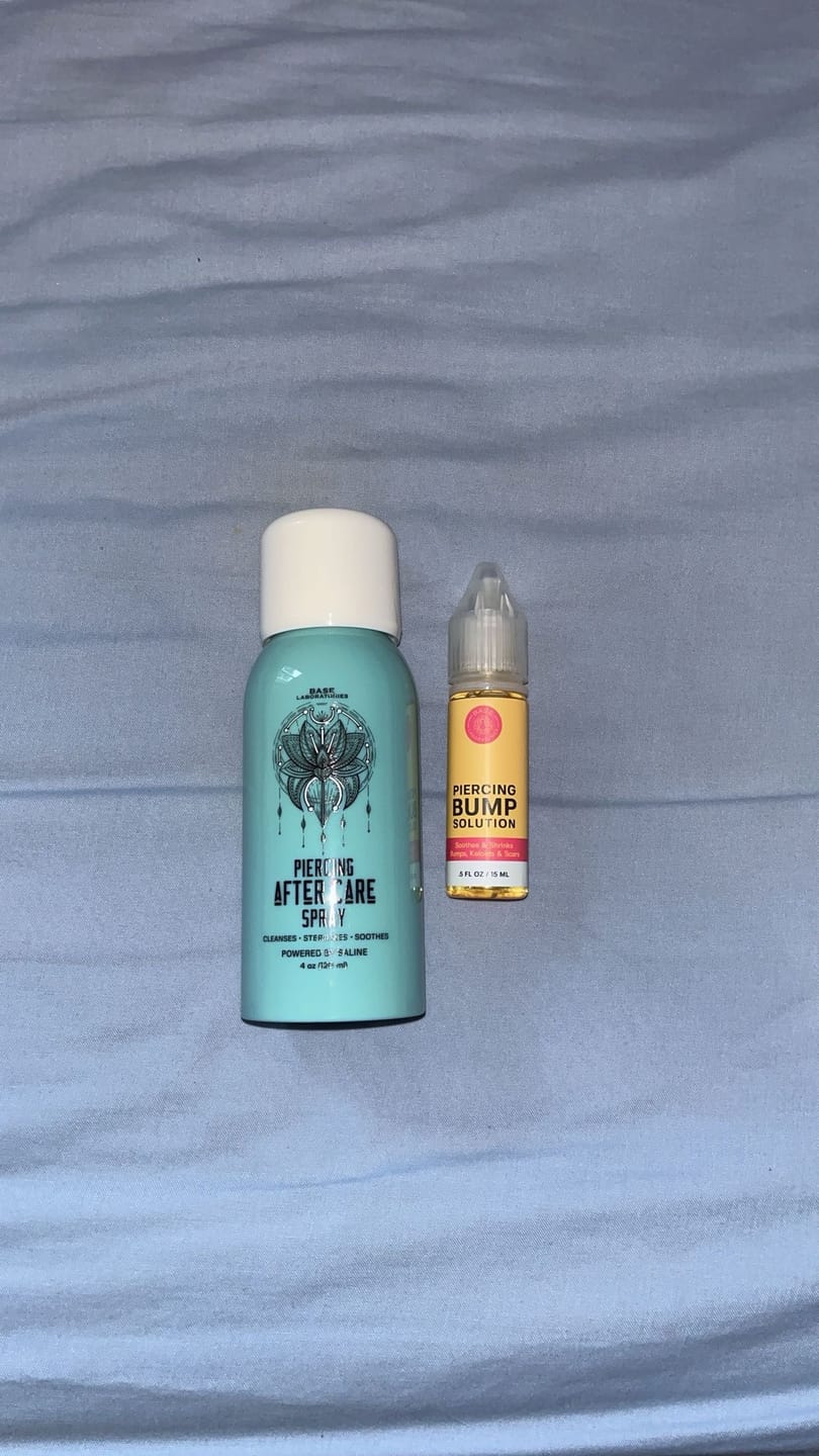 Customer photo review of Piercing Aftercare Spray - Soothes & Cleanses All Piercing Types   - 4oz