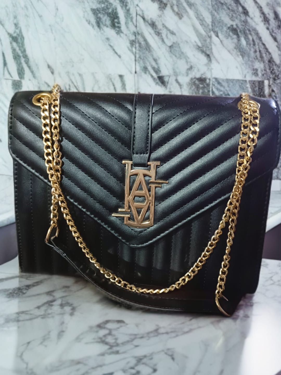 Customer photo review of MADRID LEATHER ENVELOPE BAG