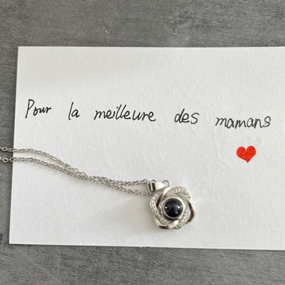 Customer photo review of Double Heart Photo Necklace