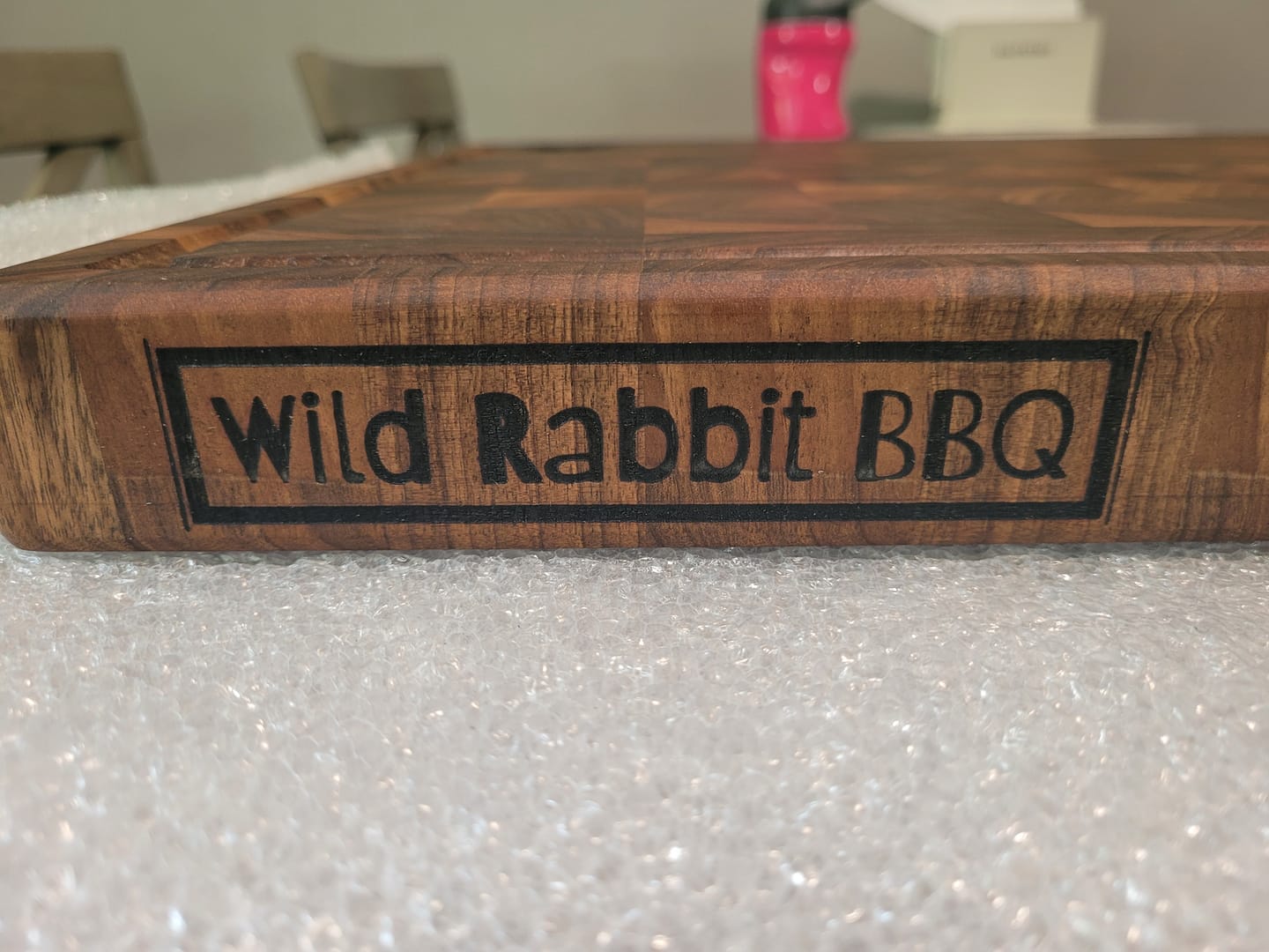 Customer photo review of Personalized Walnut  End Grain Cutting Board