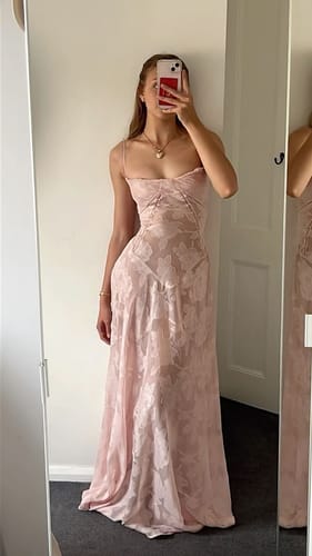 Customer photo review of Elina Lace Maxi Dress