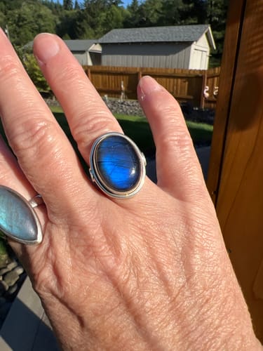 Customer photo review of Labradorite Leaf Ring Sterling Silver