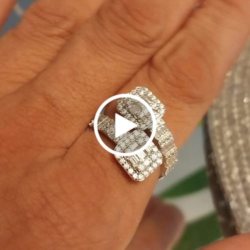 Customer video review of Moissanite Split Shank Baguette Ring 14K Gold