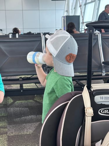 Customer photo review of Youth Custom Leather Patch Trucker Hat - Richardson 112