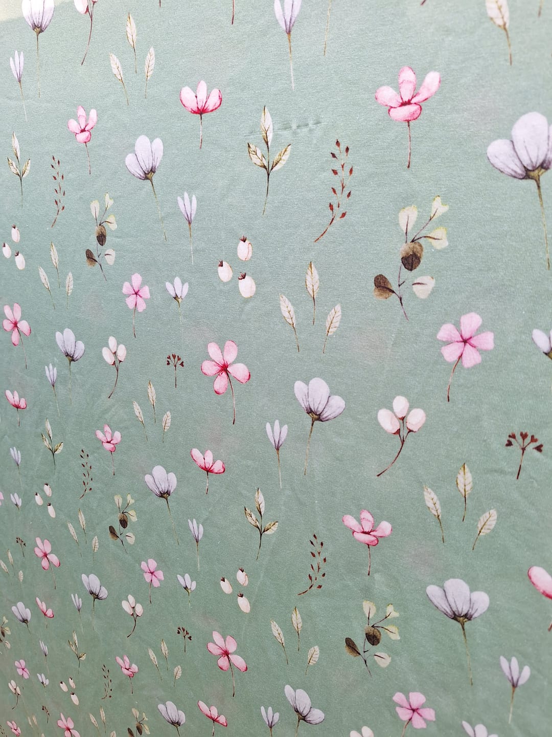 Customer photo review of Scattered Flowers Cotton Jersey Fabric