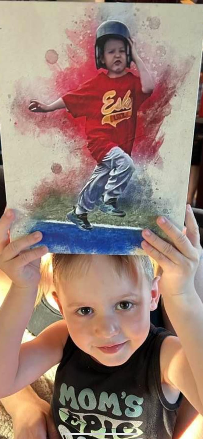 Customer photo review of Personalized baseball photo Painting