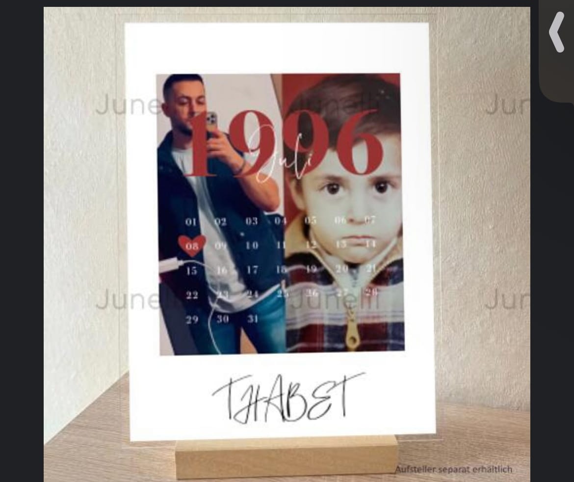 Customer photo review of Euer Love-Datum (Acryl-Glas)