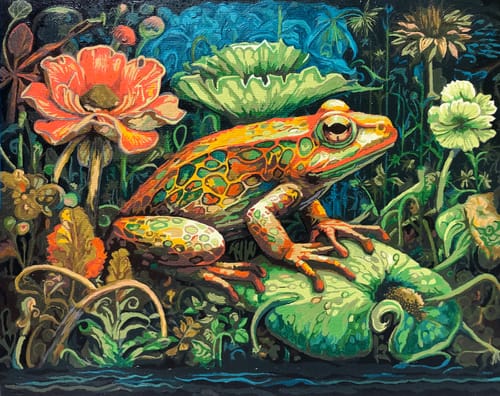 Customer photo review of Green Tree Frog Painting by Numbers