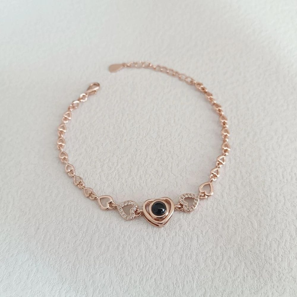Customer photo review of Hearts Photo Bracelet