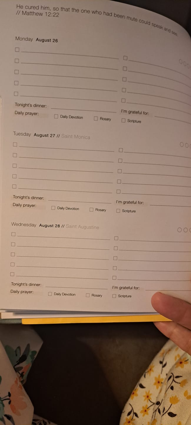 Customer photo review of Catholic Academic Liturgical Planner // Mini Layout **PRE-ORDER**