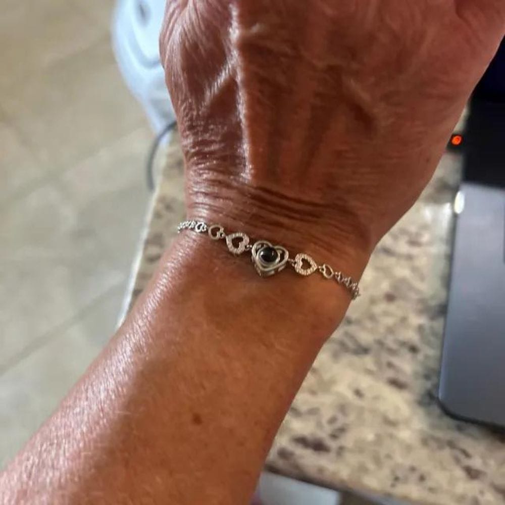 Customer photo review of Hearts Photo Bracelet