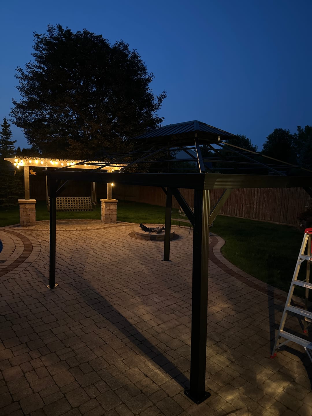 Customer photo review of Shade N' Shelters 48' Edison LED String Lights for Gazebos & Pergolas
