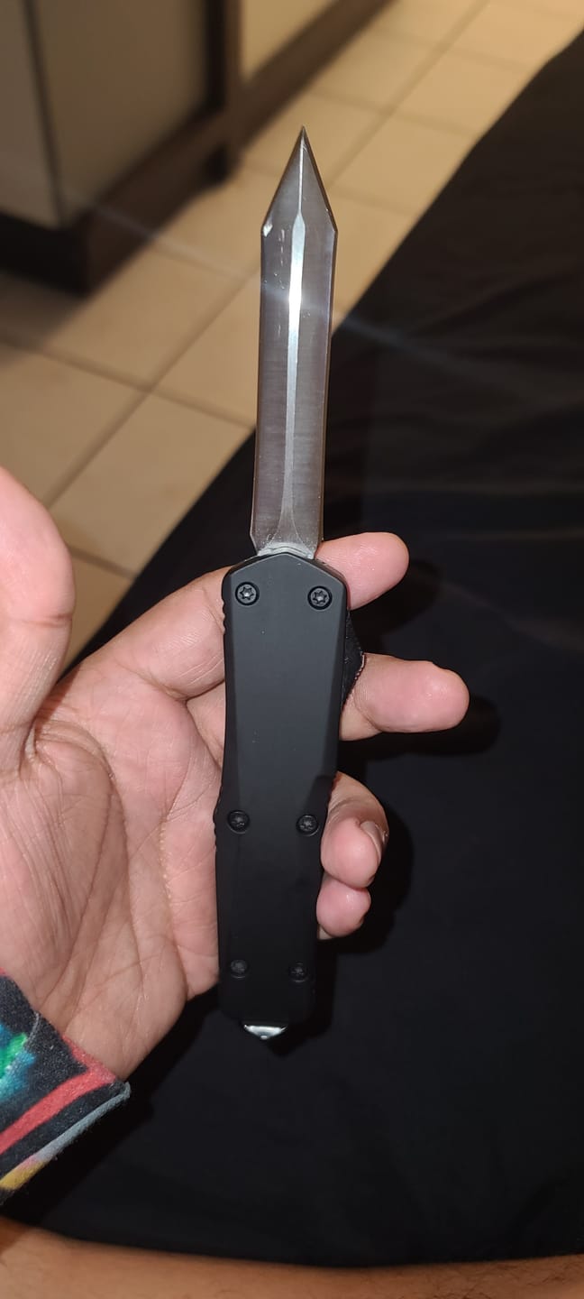 Customer photo review of Black Ghost OTF Knife - Spartan Blade