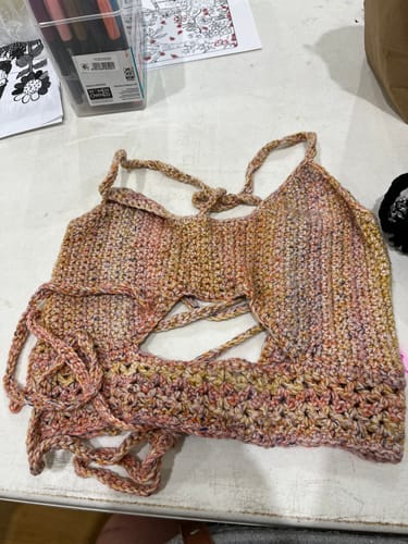 Customer photo review of Sneak A Peek Top Crochet Pattern