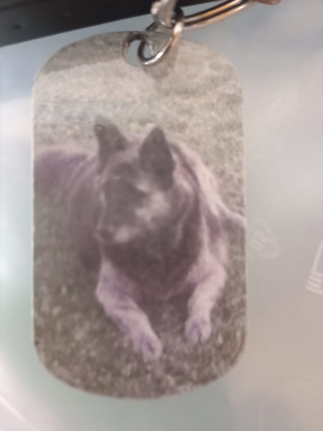 Customer photo review of Für immer im Herzen - Individueller Dog Tag Schlüsselanhänger